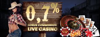 Bonus Commission Live Casino 0.7%